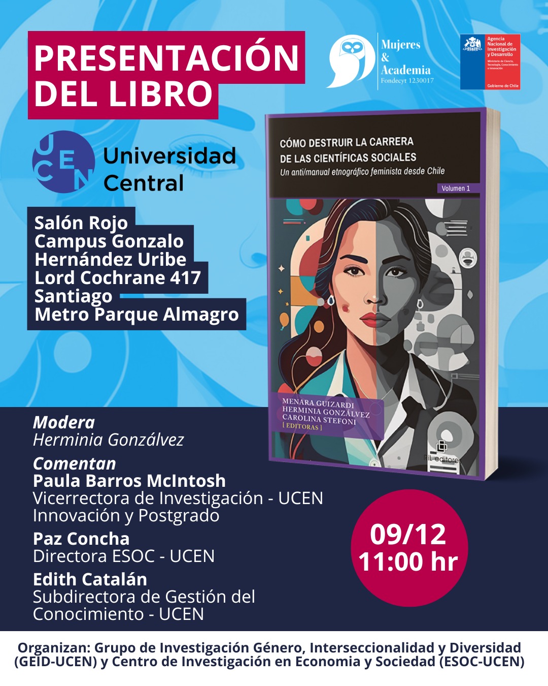 presentación de libro: “Cómo destruir la carrera de las científicas sociales” – UCEN
